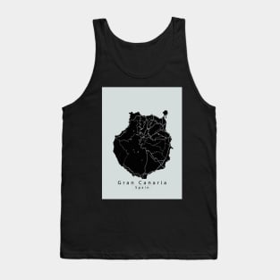 Gran Canaria Spain Island Map dark Tank Top